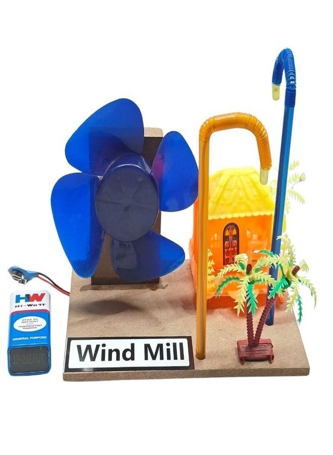 ESPtronics مجموعة ESPtronics الجاهزة للتجميع، طاحونة هوائية، لوحة شمسية، خلية، تجربة علمية، 6 فولت، نموذج عملي، مشروع، ألعاب للأطفال في المدرسة (طاحونة هوائية جاهزة) - Image 1